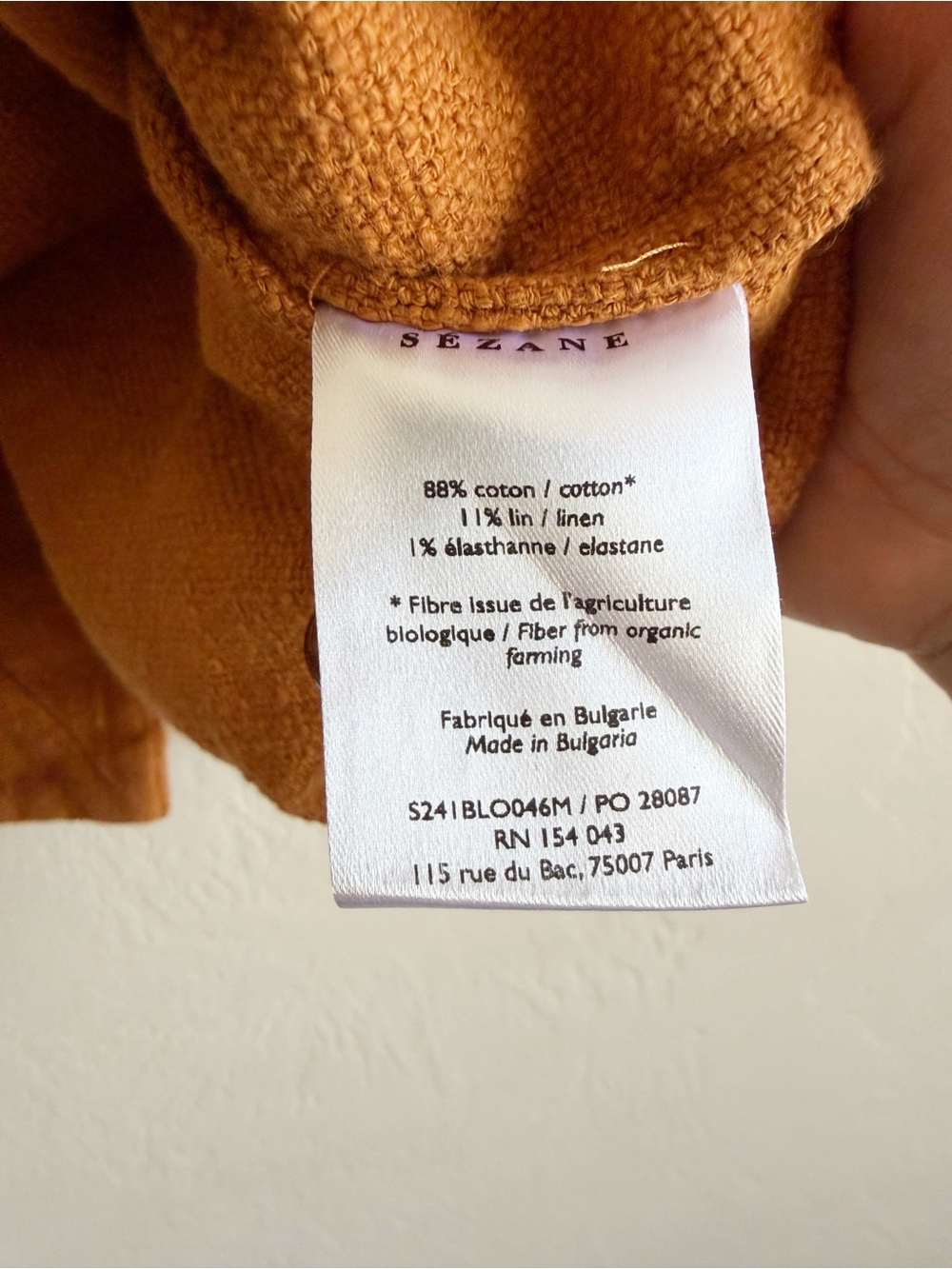 Sezane Neva Blouse in Ochre size Small - Picture 7 of 9